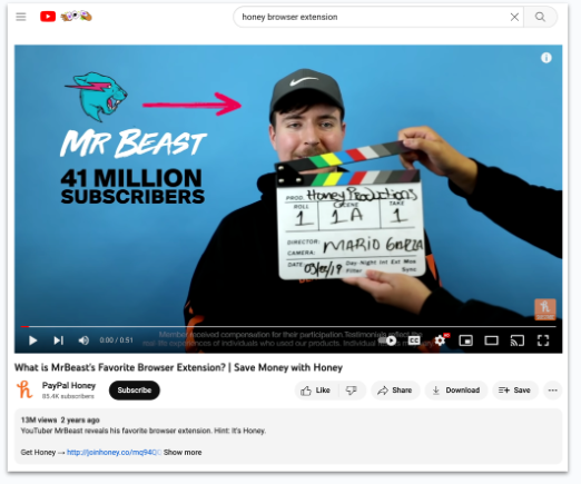 paypal-honey-influencer-mrbeast