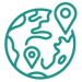 Icon to reflect Extension Launchpad Regional (green mono-linear icon of the earth with global pins on it)