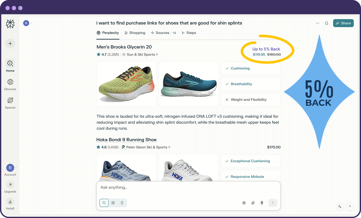 perplexity monetization mockup
