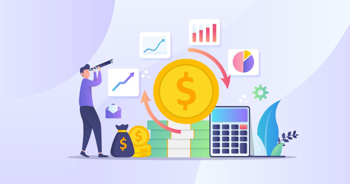 abstract image showing roi model calculation for cashback rewards program