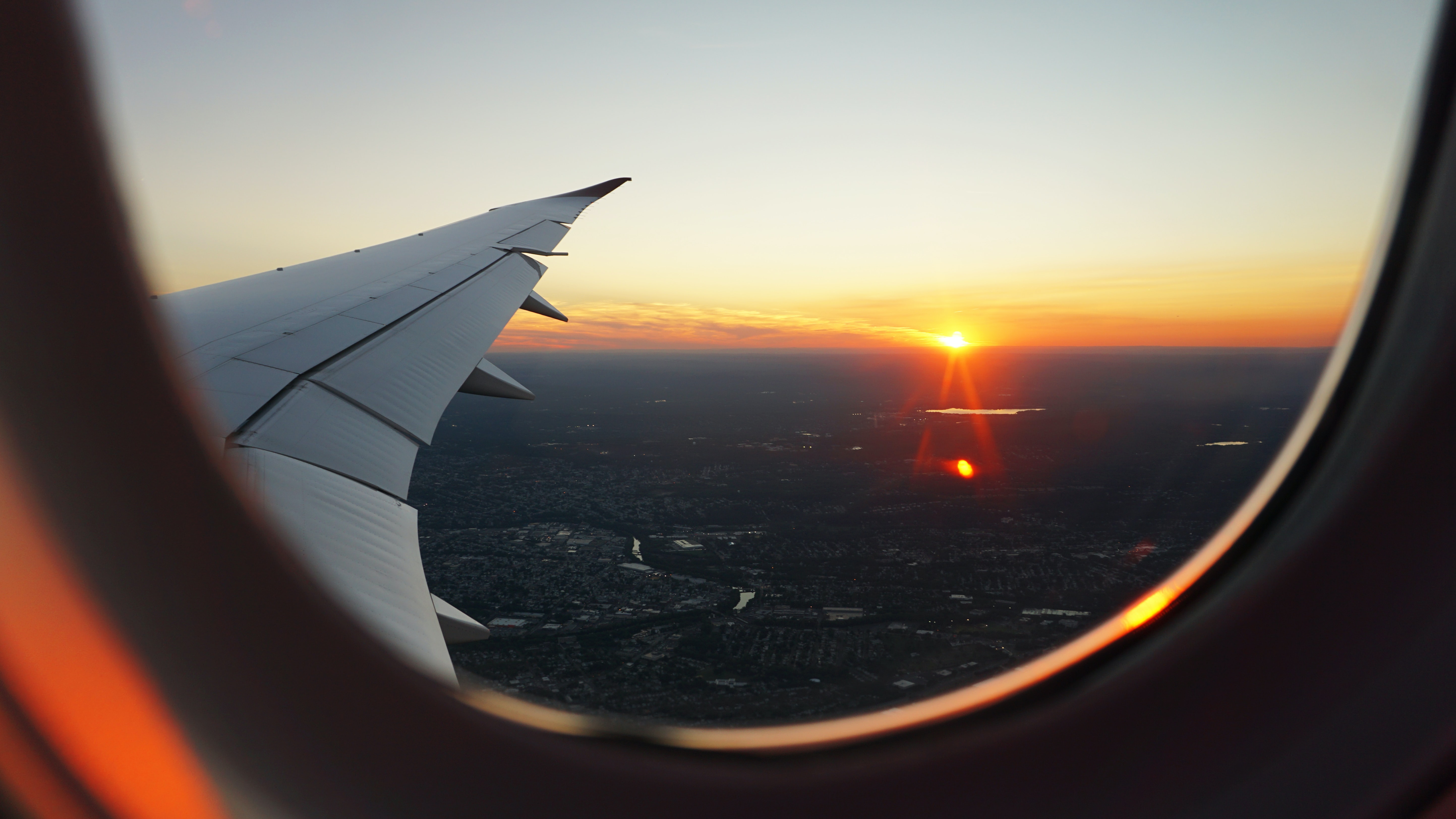 Airplane window view for airline loyalty passenger
