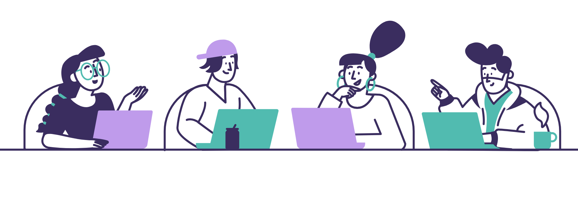 abstract image of people using laptops